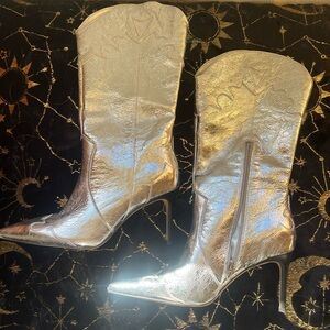 Dolce Vita Silver Heeled Boots